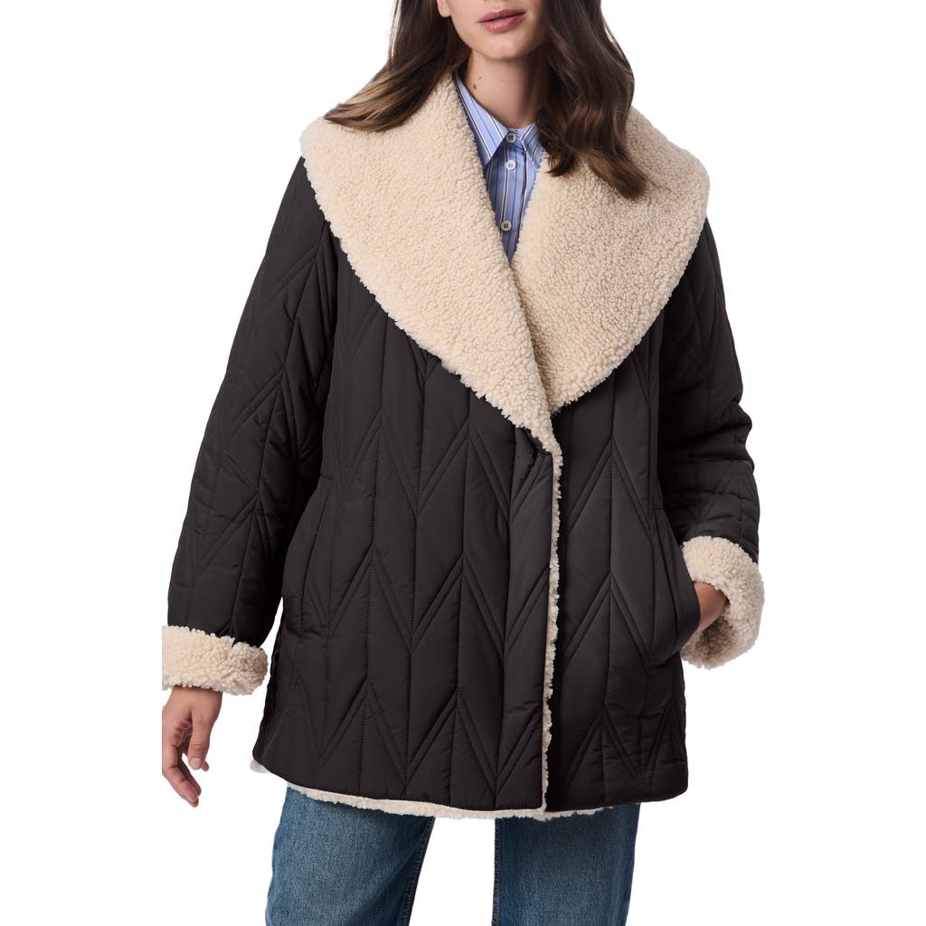 BERNARDO BERNARDO QUILTED FAUX SHEARLING LINED JACKET