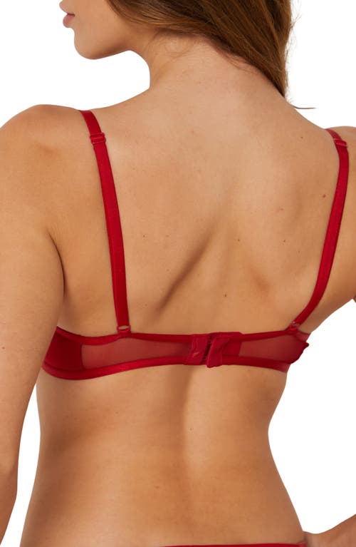Etam Amaryllis Embroidered Underwire Demi Bra In Red