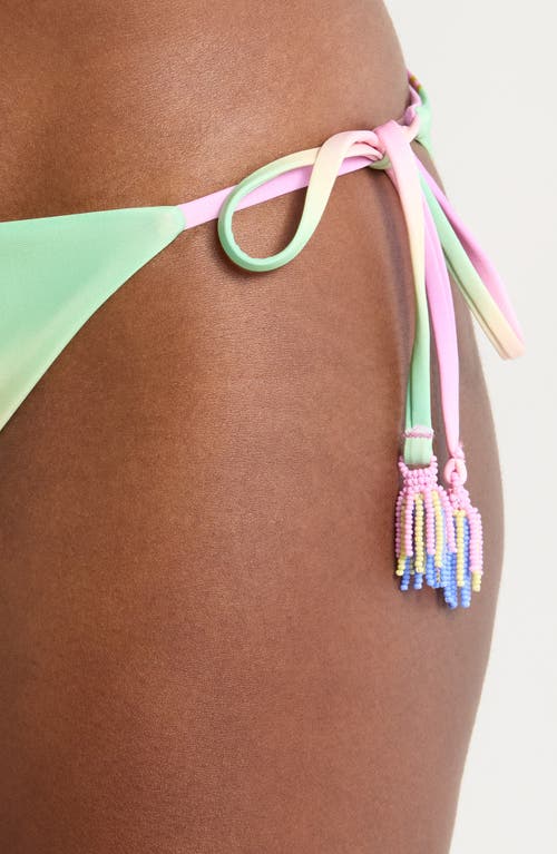 Shop Maaji Candy Palms Sunning Reversible Bikini Bottoms In Green