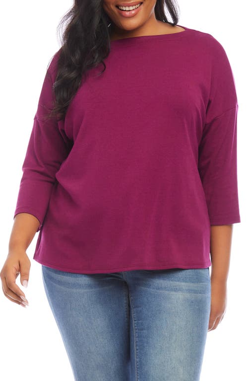 Shop Karen Kane Hemp & Organic Cotton Blend Top In Wine