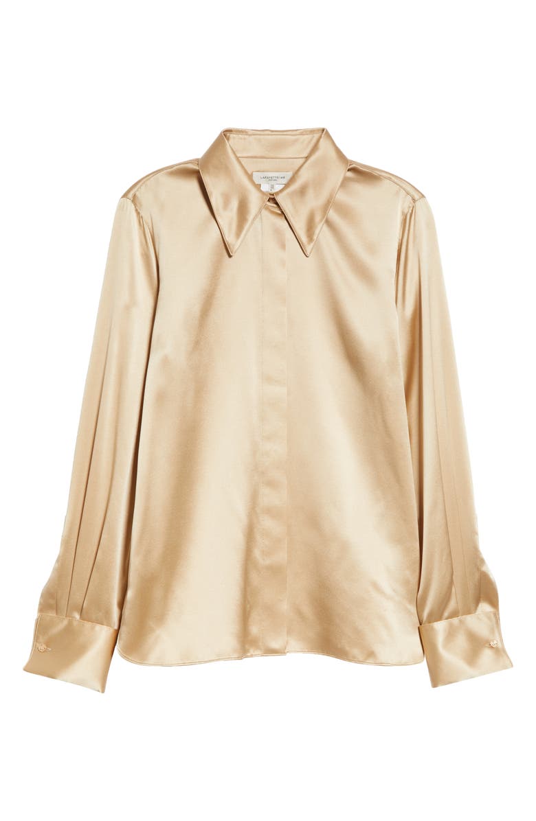 Lafayette 148 New York French Cuff Silk Button-Up Blouse | Nordstrom