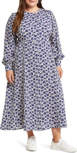 City Chic Magnolia Floral Print Tie Waist Maxi Dress