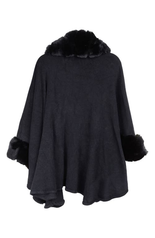 Shop Saachi Filippa Faux Fur Trim Cardigan In Black