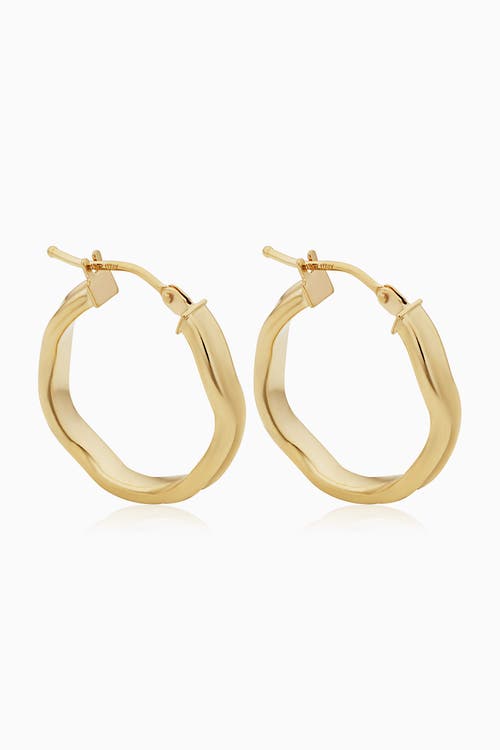 Oradina 14k Gold Wavemaker Hoops Earrings In Yellow Gold