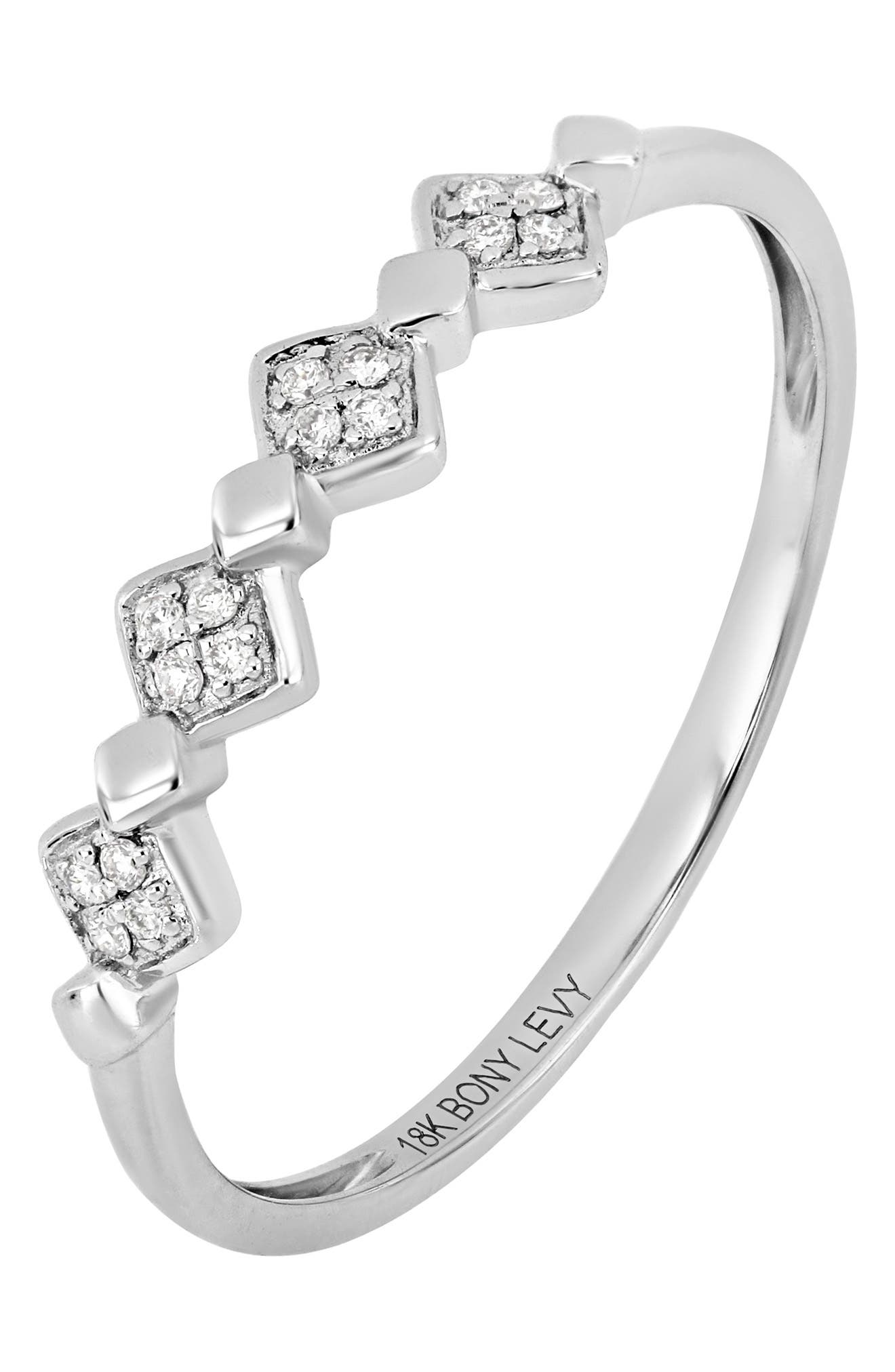 予約販売品 ボニー レヴィ Bony Levy レディース 指輪 リング ジュエリー アクセサリー Ofira Diamond Stacking Ring Diamond Rose Gold 安心の日本製 Pbxpanama Com