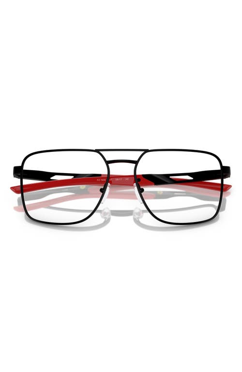 Scuderia Ferrari 56mm Square Optical Glasses In Matte Black