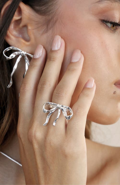 Shop Ettika Bow Organica Ring In Silver