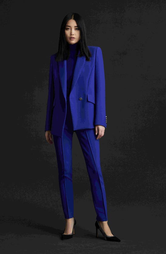 Hugo Boss Regular-fit Jacket In Stretch Fabric With Asymmetric Front In Open Blue