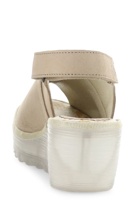 Shop Fly London Yeay Peep Toe Sandal In Taupe Cupido