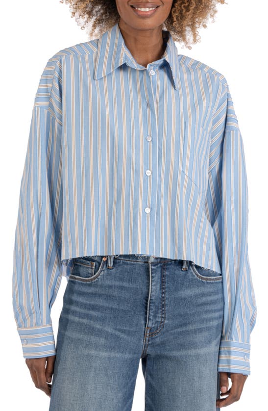 KUT FROM THE KLOTH JULANE STRIPE CROP SHIRT