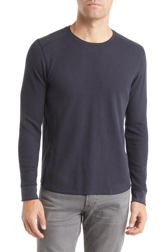 Vince Regular Fit Long Sleeve Thermal Top In Coastal Blue