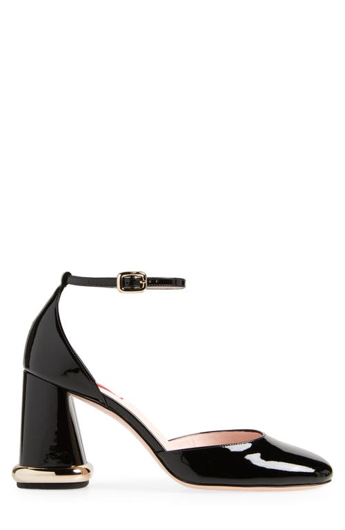 Shop Roger Vivier Round Toe Ankle Strap Pump In Nero