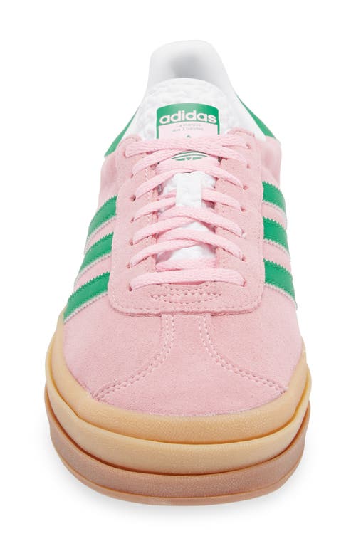 Shop Adidas Originals Adidas Gazelle Bold Platform Sneaker In True Pink/green/ftwr White