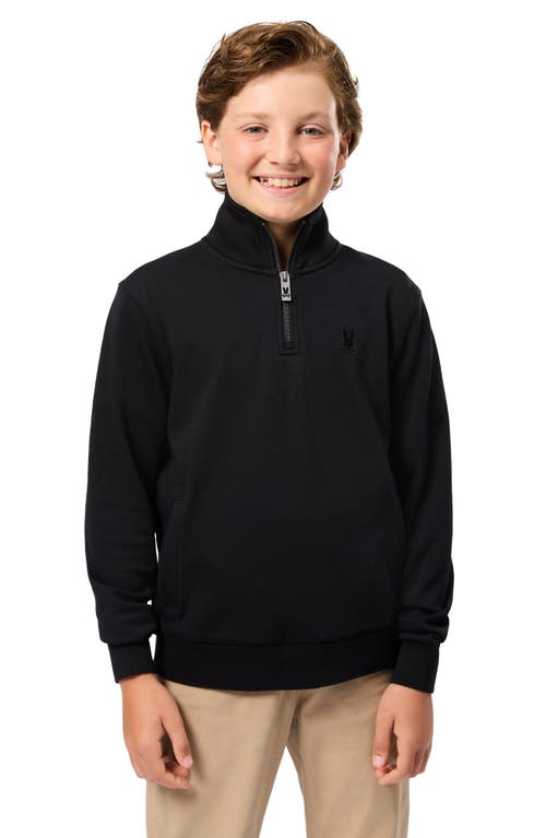 Shop Psycho Bunny Kid's Dayton Half Zip Cotton Sweatshirt In Black