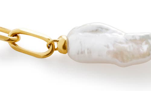 Monica Vinader X Amy Powney Keshi Pearl Necklace In 18ct Gold Vermeil/pearl