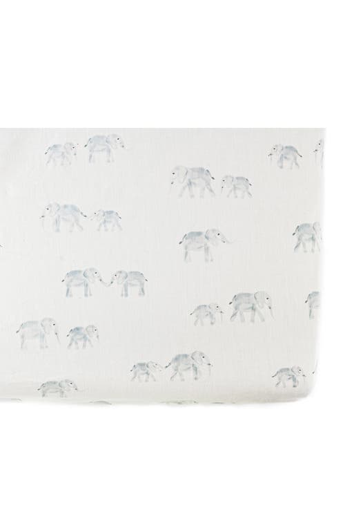 Pehr Follow Me Organic Cotton Crib Sheet in Elephant/Grey at Nordstrom