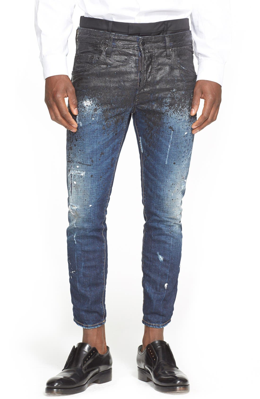 dsquared2 paint splatter jeans black