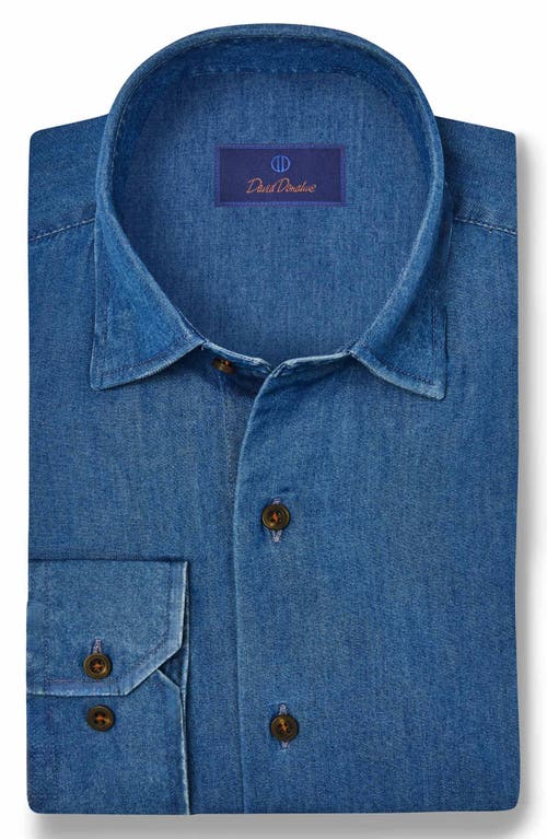 David Donahue Denim Twill Dress Shirt 