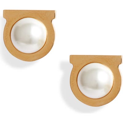 Salvatore Ferragamo Imitation Pearl Gancio Stud Earrings