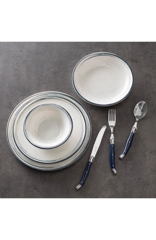 French Home Waters Edge 16-piece Dinnerware Set In Off-white And Navy
