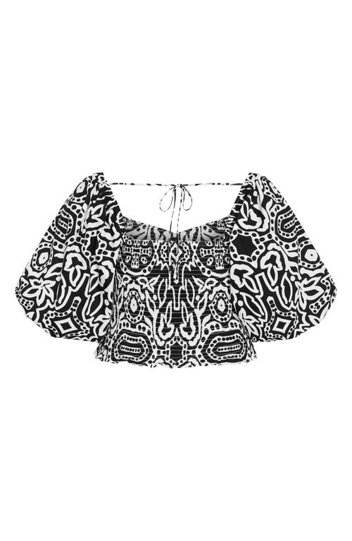 CITY CHIC CITY CHIC AMARI PUFF SLEEVE CROP TOP 