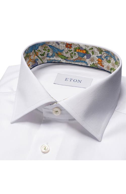 Shop Eton Contemporary Fit Solid Organic Cotton Dress Shirt In Natural