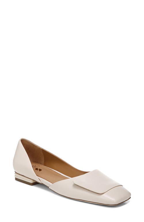 Tracy Half d'Orsay Flat in Cream Leather