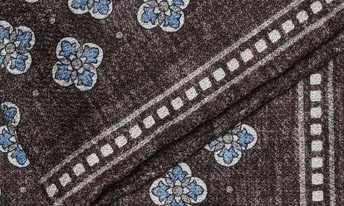 Jack Victor Anwoth Reversible Silk Pocket Square In Brown