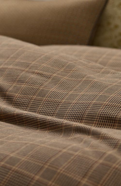 Shop Ralph Lauren Brooks Glen Plaid Duvet Cover In Brown