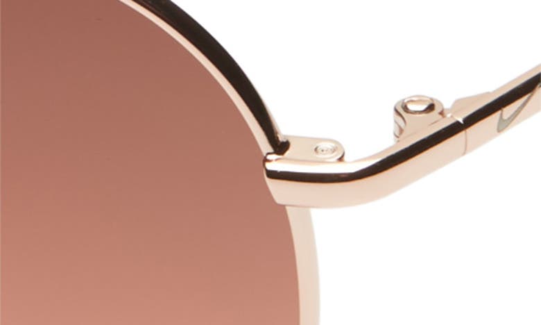 Nike Chance 61mm Mirrored Aviator Sunglasses In Rose Gold/ Tort Copper