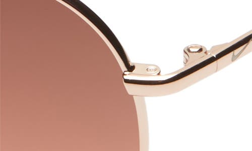 Shop Nike Chance 61mm Mirrored Aviator Sunglasses In Rose Gold/tort Copper