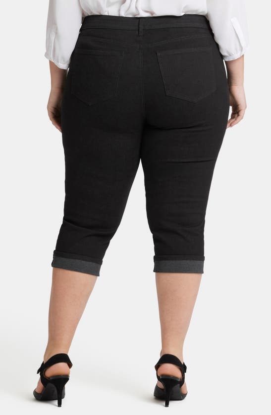 Nydj Marilyn Cool Embrace® Cuff Crop Straight Leg Jeans In Black