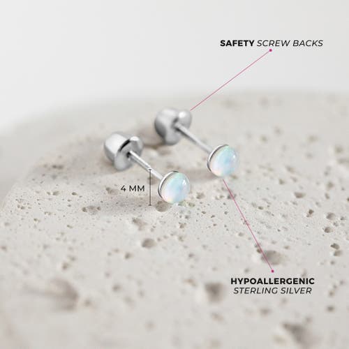 In Season Jewelry Opal Button Earrings In Opal