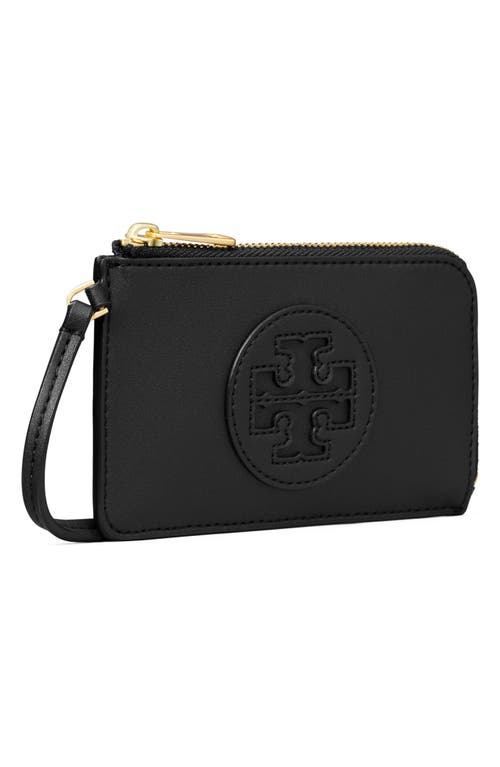 Shop Tory Burch Ella Bio Zip Card Case In Black