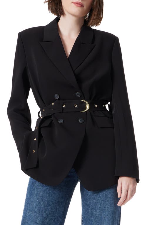 Dee Ocleppo Belted Double Breasted Blazer In Black