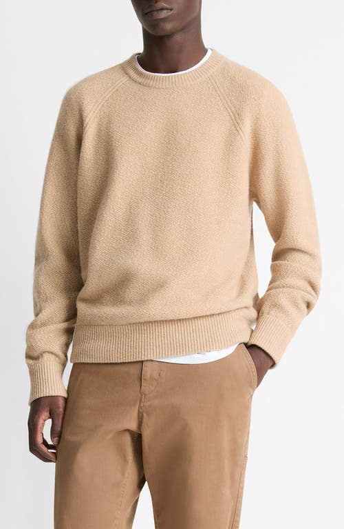 Vince Wool & Cashmer Micro Bouclé Sweater In Cameletto
