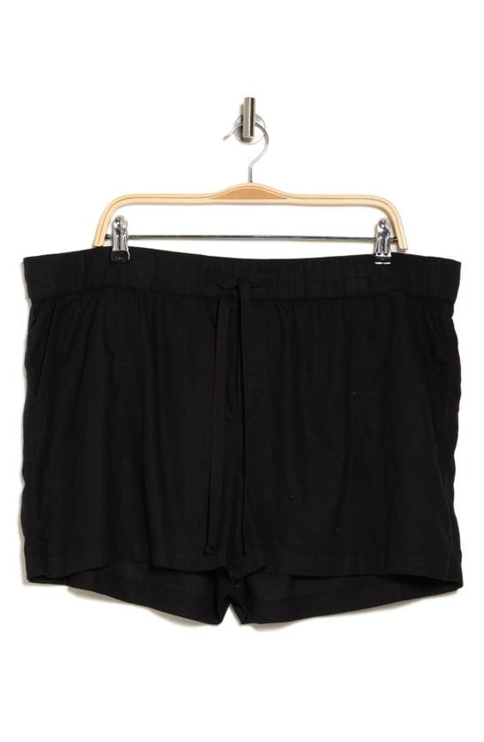 Shop Caslon ® Drawstring Linen Blend Shorts In Black