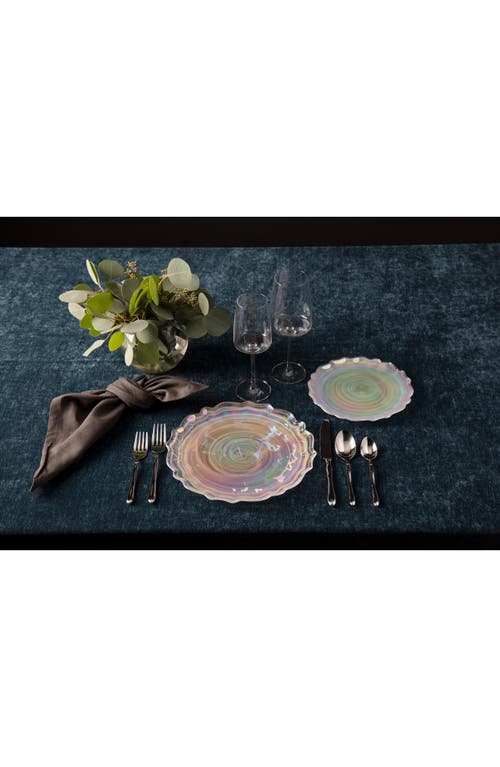 Fortessa Lorelei Set Of 4 Iridescent Charger Plates In Clear