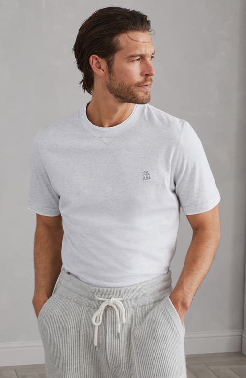 Shop Brunello Cucinelli T-shirt With Faux-layering In Pearl Grey