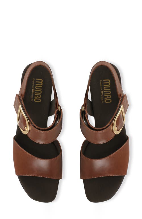 Munro Neeta Block Heel Sandal In Cognac Leather