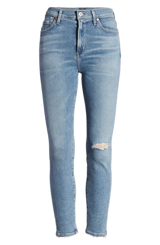 Shop Citizens Of Humanity Rocket Ripped High Waist Crop Jeans In Keeper