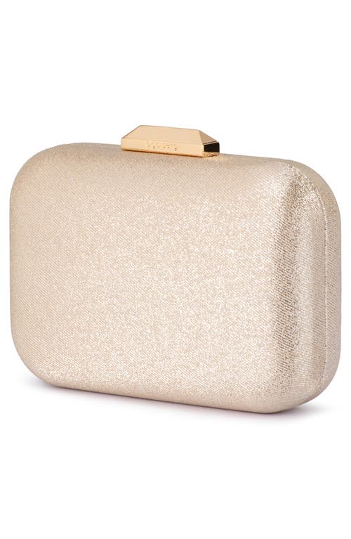 Shop Olga Berg Tamar Metallic Frame Clutch In Gold