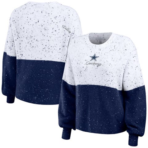 Women's DKNY Sport White/Navy Dallas Cowboys Bobbi Color Blocked Pullover  Hoodie