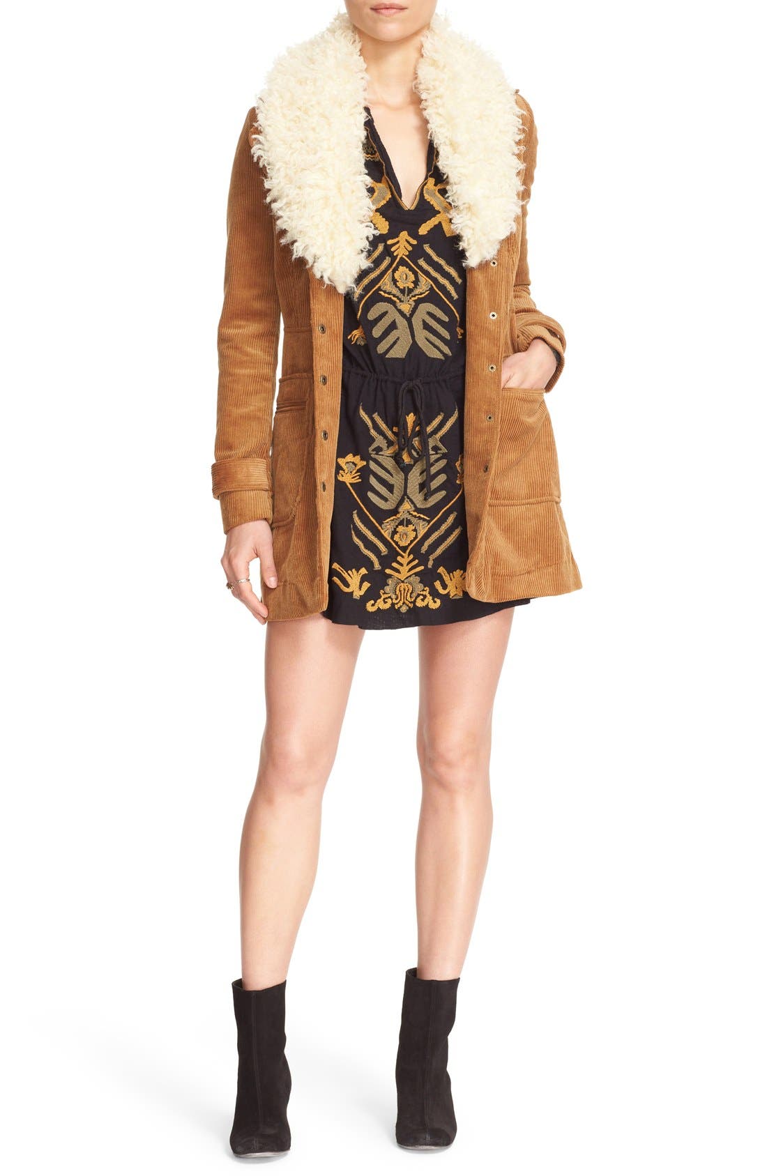 Free People 'Lady Lane' Corduroy Jacket with Faux Fur Collar Nordstrom