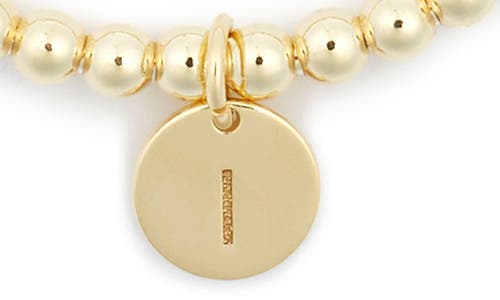 Meshmerise Initial Charm Ball Stretch Bracelet In Yellow-i