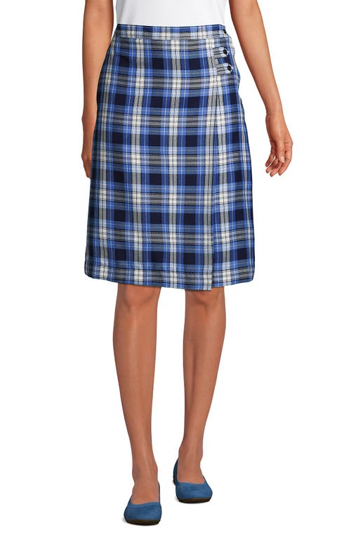 Shop Lands' End School Uniform Young  Plaid A-line Skirt Below The Knee In Clear Blue Plaid