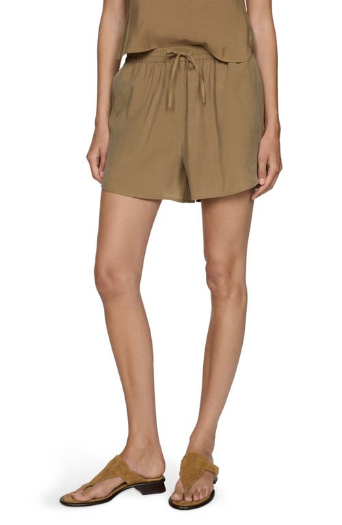 Shop Mango Drawstring Shorts In Medium Brown