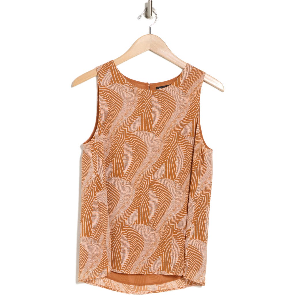 Pleione Double Layer Woven Tank Top In Brown