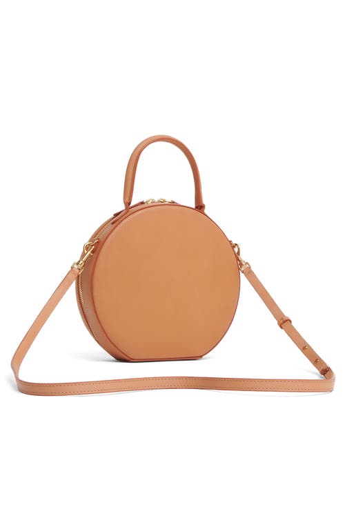 Shop Mansur Gavriel Circle Leather Crossbody Bag In Cammello