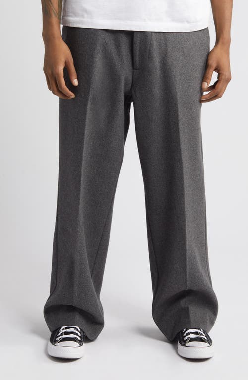 Formal Felted Wool Blend Military Pants in Charcoal